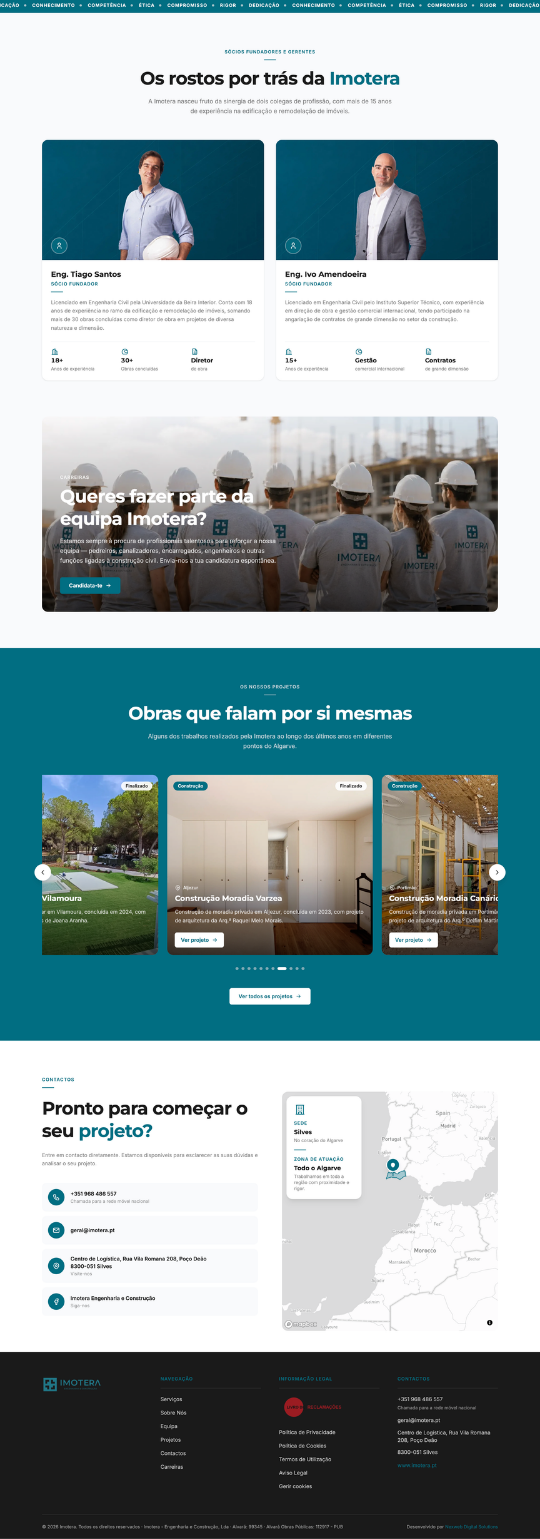 Site Imotera — segunda parte da página